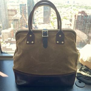 Sidney & Sons Brown Waxed Canvas & Leather Doctor Bag